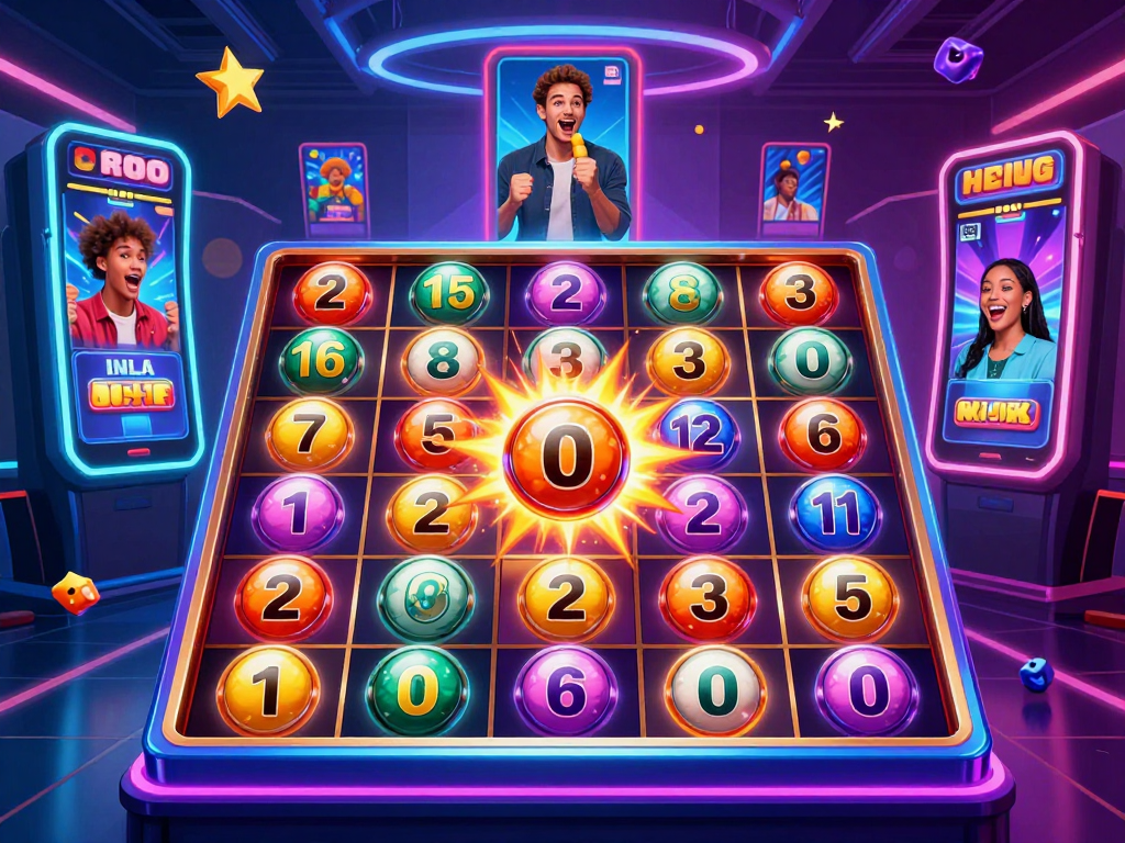 Hình ảnh minh họa các loại xổ số trực tuyến phổ biến trên Sunwin với lô đề sunwin tỷ lệ 1 ăn 99, bóng số quay, jackpot sáng và người chơi hào hứng trên màn hình di động