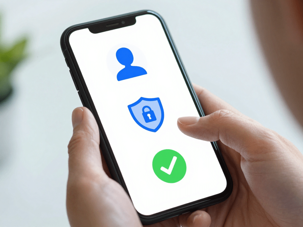 Hình minh họa cách đăng ký tài khoản Sunwin qua ba bước trên màn hình điện thoại với biểu tượng hồ sơ, khóa bảo mật và dấu kiểm thành công