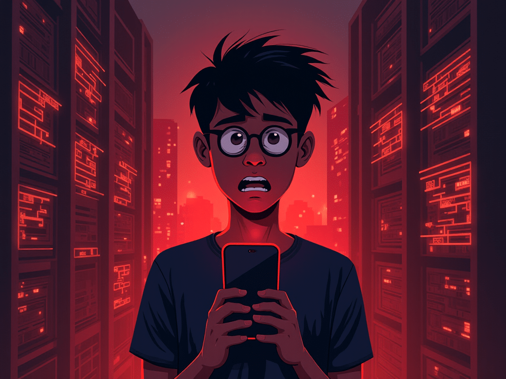 Người dùng Việt Nam thất vọng cầm điện thoại không tín hiệu, sóng mạng bị rào cản chặn, máy chủ lỗi nền, minh họa tại sao không nhận được code sunwin do sự cố hệ thống nhà mạng