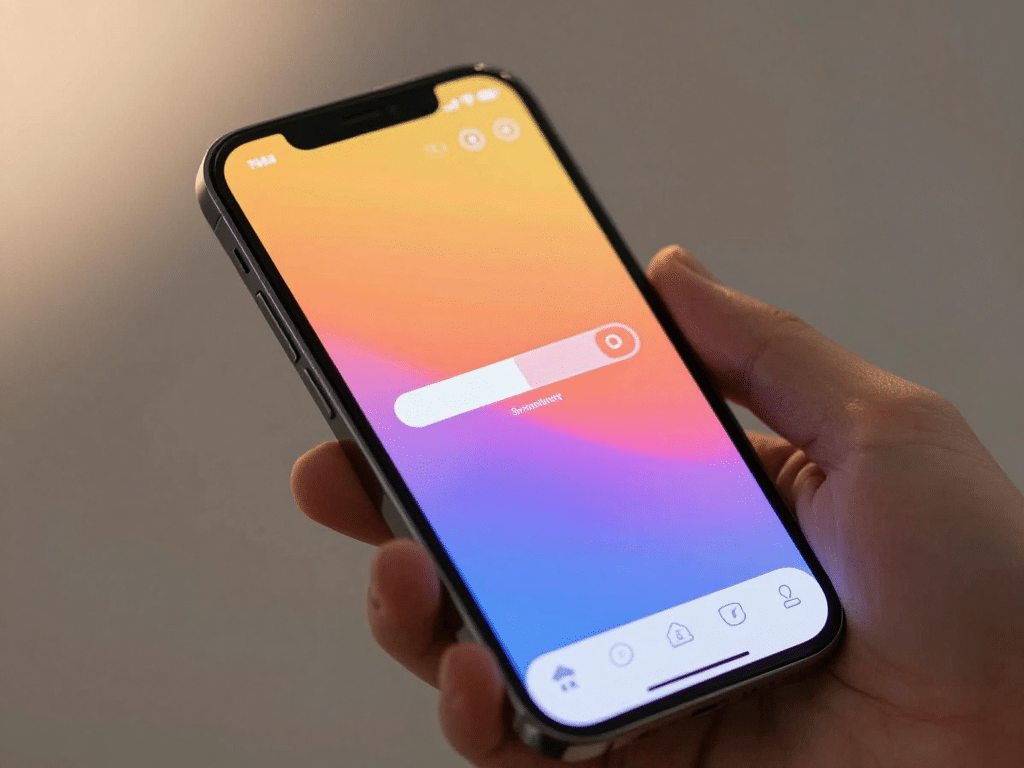 Tay cầm iPhone hiển thị màn hình tải Sunwin cho iOS 2026 với thanh tiến trình cài đặt mượt mà, giao diện hiện đại sáng rõ